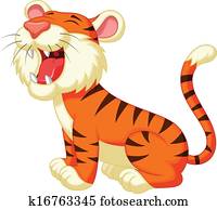 חמוד, tiger, ציור היתולי, שאגני