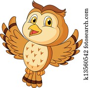 חמוד, ינשוף, ציור היתולי, לטוס