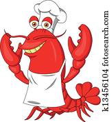 חמוד, לובסטר, טבח, ציור היתולי