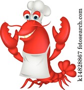 חמוד, לובסטר, טבח, ציור היתולי