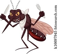 יתוש, ציור היתולי, מוכן, ל, אכל