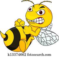 כועס, דבורה, ציור היתולי