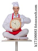 לחייך, טבח, עם, שעון