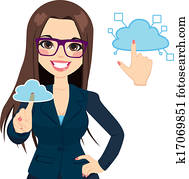 ענן, לחשב, אישת עסקים, מושג