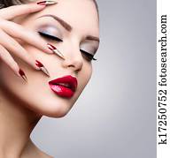 עצב, יופי, דגמן, ., גזור, ו, איפור