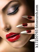 עצב, יופי, דגמן, ., גזור, ו, איפור