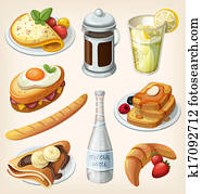 קבע, של, צרפתי, ארוחת בוקר, יסודות