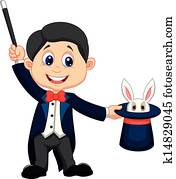 קוסם, למשוך, a, שפן, מ