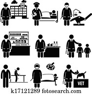 רפואי, שירותי בריות, בית חולים, עבודות