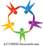 שיתוף פעולה, אנשים, מסביב, לוגו