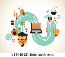 設計, 創造性, 想法, 以及, 革新, 概念