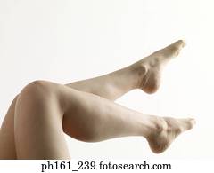 un, par, de, mujer, piernas, arriba aire