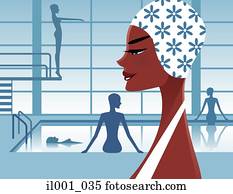 Woman in swimming pool