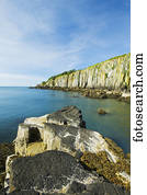 Basalt rock cliffs, Bay of Fundy; Brier Island, Nova Scotia, Canada