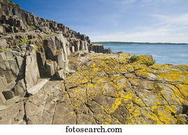 Basalt rock cliffs, Bay of Fundy; Brier Island, Nova Scotia, Canada