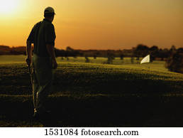 Golfing at twilight