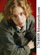 retrato, de, um, adolescente