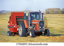 trator, em, um, campo