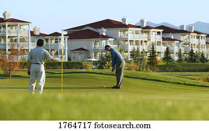 um, bonito, campo golfe