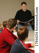 Young man makes a speech