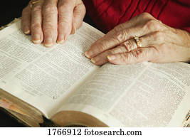 A senior reading Bible A senior reading Bible