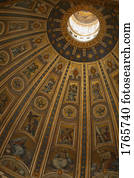 Looking Up at Dome in St. Peter's Basilica Vatican City Rome Italy 