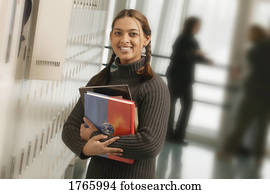 Woman at her locker