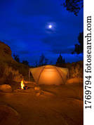 Camp site at night