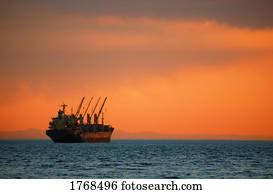 cargueiro, ligado, oceânicos