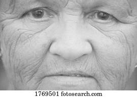 closeup, de, um, mulher, rosto