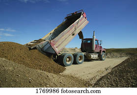 Dump truck unloading