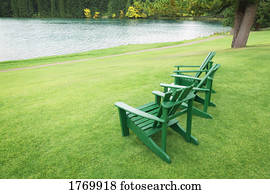 Empty chairs in a park Empty chairs in a park