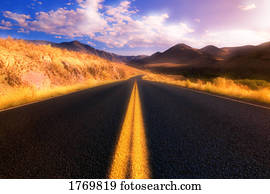 rodovia, thru, montanhas