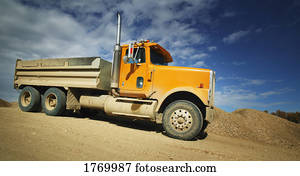 Side view of dump truck