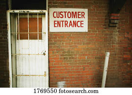 um, uninviting, cliente, entrada