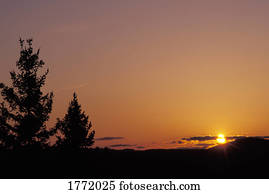 bonito, pacata, pôr do sol