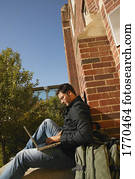 juventude, trabalhar, laptop