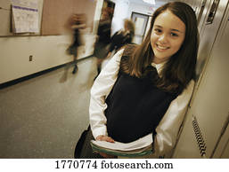 menina adolescente, estudante