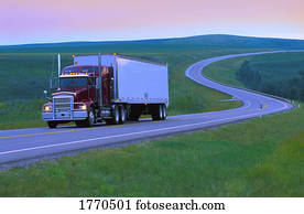 Semi truck on the open road
