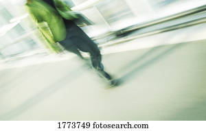 pessoa, andar, baixo, corredor