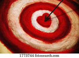 seta, em, coração, alvo