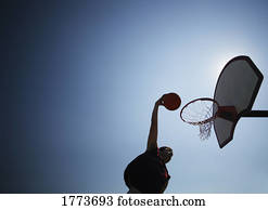 Silhouette of basketball player