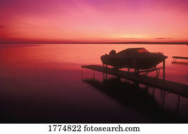 bote, e, pôr do sol