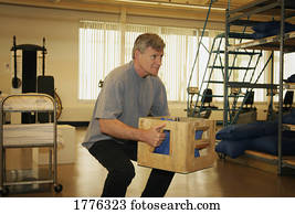 homem, durante, rehab, após, ferimento