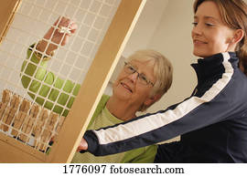 Senior with therapist Senior with therapist