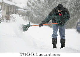 um, homem, clareira, neve