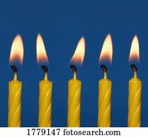 Five candles burning