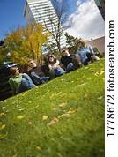 Group of people hanging out Group of people hanging out