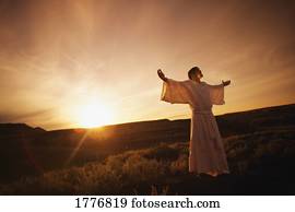 Jesus with arms outstretched