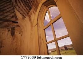 Wooden arched window